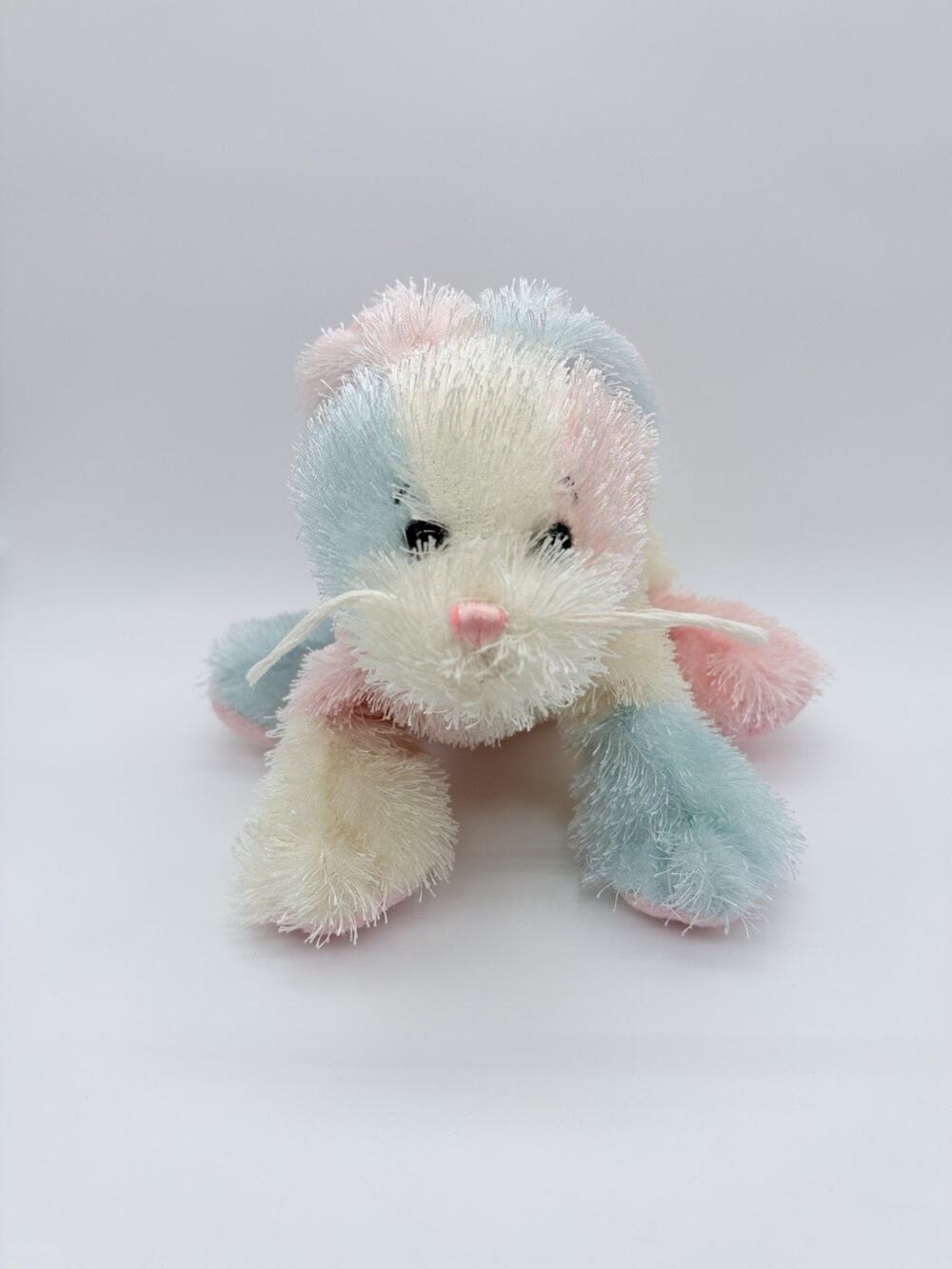 Ganz Webkinz HM174 Cotton Candy Bunny Rabbit Plush Pastel Pink Blue White 8"